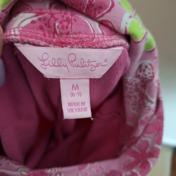Lilly Pulitzer Girls Pink High Waisted Leggings with Floral Waistband Medium - Picture 6 of 8